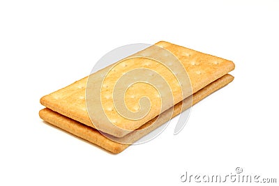 Whole sandwich biscuit isolated on white background. Double square shaped dessert Stock Photo