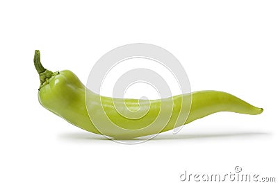 Whole single green Carliston pepper Stock Photo