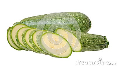 Whole and slice marrow zucchini Stock Photo