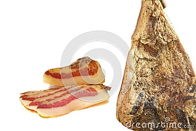 Whole sliced pork cheek whole sliced pork cheek - Stock Photo