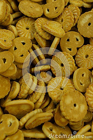 A whole tray of homemade sweet shortbread cookies ready to eat Stock Photo