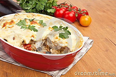 Whole Vegetarian Lasagna Stock Photo