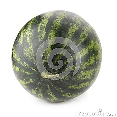 A whole watermelon isolated on a white background Stock Photo