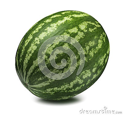 Whole watermelon on white background Stock Photo