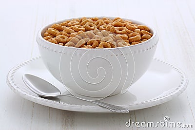 Whole wheat cereal loops Stock Photo