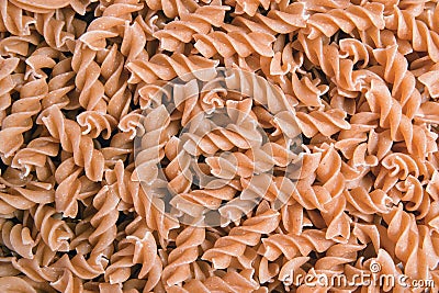 Whole wheat fusilli pasta Stock Photo