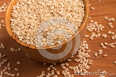 Wholegrains Cateto Rice. Integral Stock Photo