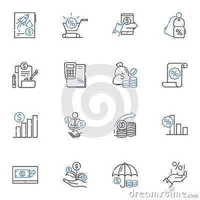 Wholesale line icons collection. Distributor, Bulk, Supplier, Retailers, Wholesale, Stock, Market vector and linear Vector Illustration