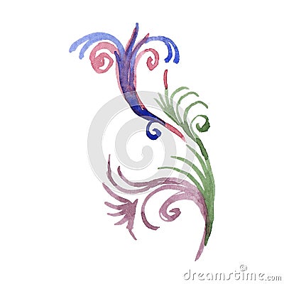 Whorls in a watercolor style isolated. Stock Photo