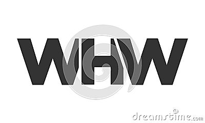 WHW logo design template with strong and modern bold text. Initial based vector logotype featuring simple and minimal typography. Vector Illustration