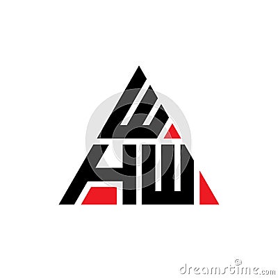 WHW triangle letter logo design with triangle shape. WHW triangle logo design monogram. WHW triangle vector logo template with red Vector Illustration