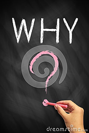 WHY with a big question mark Stock Photo