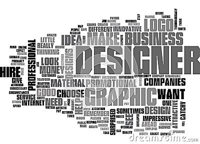 Why Hire A Graphic Designer Word Cloud Stock Photo