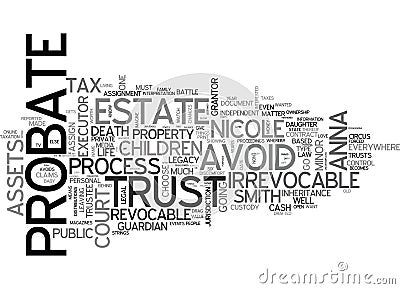Why A Will Is Not Enough To Save Anna Nicole Smith S Baby Daughter Word Cloud Stock Photo