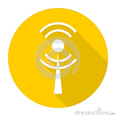 Wi-Fi Icon with long shadow Vector Illustration