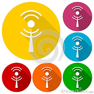 Wi-Fi Icon with long shadow Vector Illustration