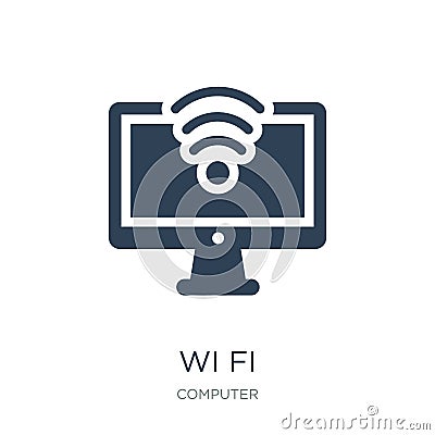 wi fi icon in trendy design style. wi fi icon isolated on white background. wi fi vector icon simple and modern flat symbol for Vector Illustration