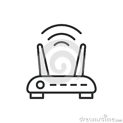 Wi-Fi router icon line design. Wi-Fi, router, icon, mobile, wireless, internet, technology vector illustration. Wi-Fi Vector Illustration