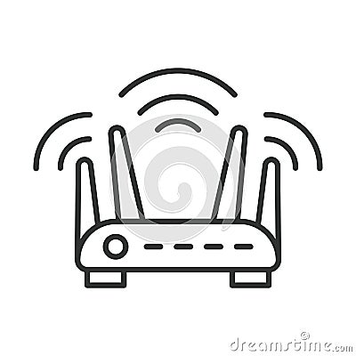 Wi-Fi router icon line design. Wi-Fi, router, icon, mobile, wireless, internet, technology vector illustration. Wi-Fi Vector Illustration