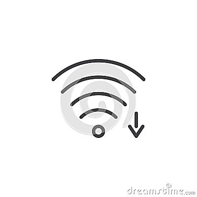 Wi-fi signal arrow outline icon Vector Illustration