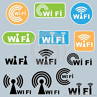 Wi-fi symbols Vector Illustration