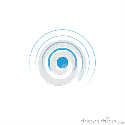 Wi-fi technology digital radar or sonar vector symbol. Sound effect, echolocation scan radial blur lines. Wireless Vector Illustration