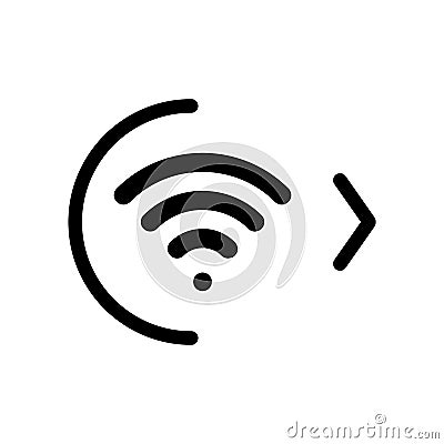 Wi-Fi wector Icon. right direction. Isolated on white. Vector Illustration