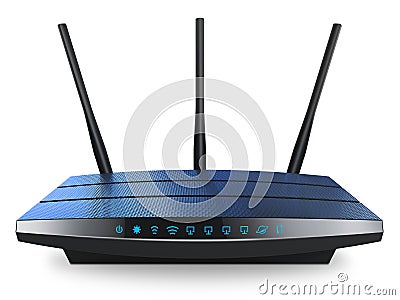 Wi-Fi wireless internet router Stock Photo