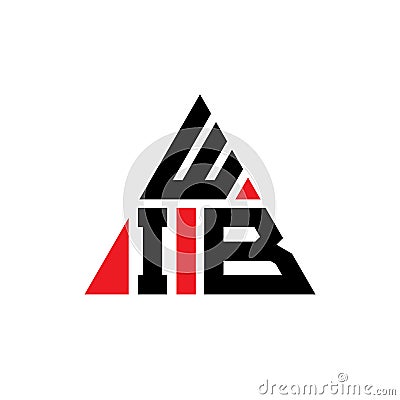 WIB triangle letter logo design with triangle shape. WIB triangle logo design monogram. WIB triangle vector logo template with red Vector Illustration