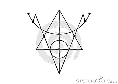Sigil of Protection. Magical Amulets. Can be used as tattoo, logos and prints. Wiccan occult symbol, sacred geometry, isolated Vector Illustration