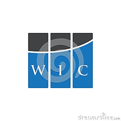 WIC letter logo design on WHITE background. WIC creative initials letter logo concept. WIC letter design Vector Illustration