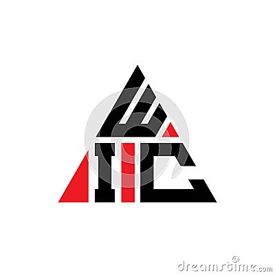 WIC triangle letter logo design with triangle shape. WIC triangle logo design monogram. WIC triangle vector logo template with red Vector Illustration