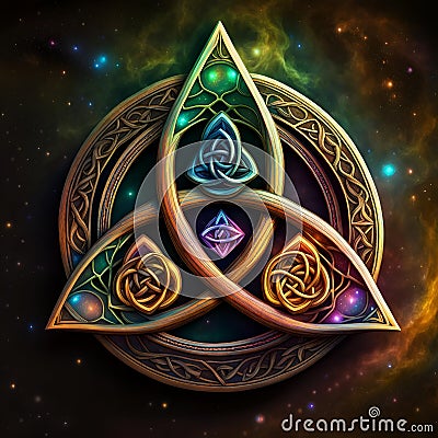 Wiccan Triquetra - Trinity Knot Stock Photo