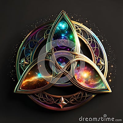 Wiccan Triquetra - Trinity Knot Stock Photo