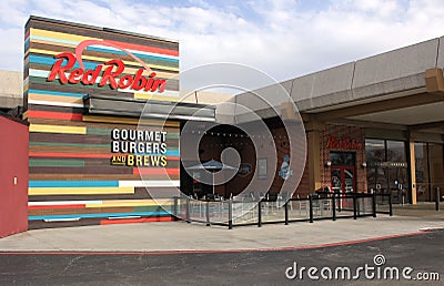 Wichita Falls, Texas - February 8, 2019: Red Robin Restaurant located in the Sikes Senter Mall Editorial Stock Photo