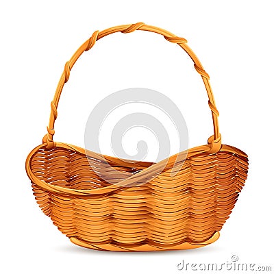 Wicker Basket Vector Illustration