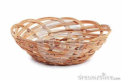 Wicker basket of bread or fruit Stock Photo
