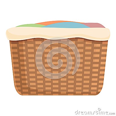 Wicker basket icon cartoon . Laundry basin hamper Stock Photo