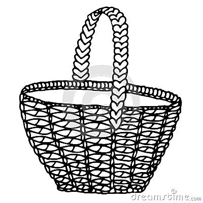 Wicker basket. Isolated vector illustration Vector Illustration