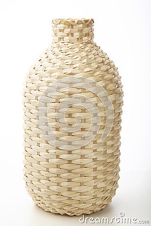 Wicker basket isolated Stock Photo