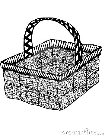 Wicker basket Vector Illustration