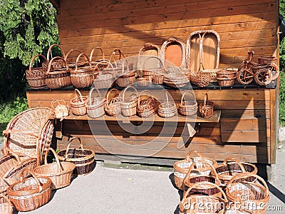 Wicker baskets Stock Photo