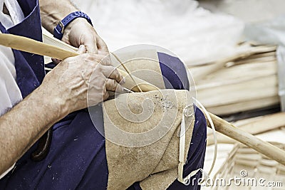 Wicker craftsman Worker Stock Photo