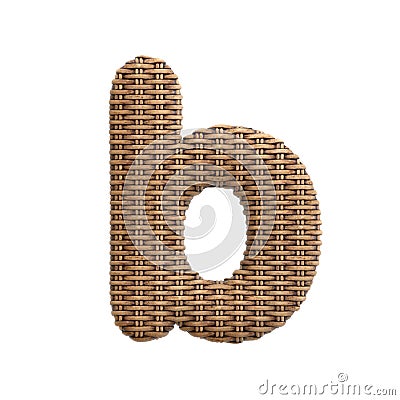 Wicker letter B - Lower-case 3d rattan font - Suitable for Decoration, design or craftsmanship related subjects Cartoon Illustration