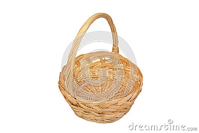 Wicker Basket Isolated Stock Photo