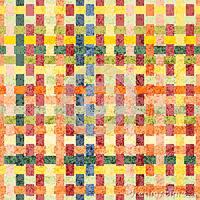 Wicker seamless pattern. Geometric patchwork ornament. Grunge texture. Vector illustration Vector Illustration