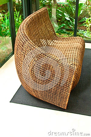 Wicker Sofa Stock Photo