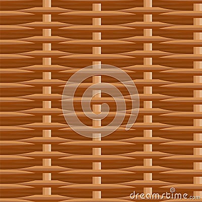 Wicker straw twigs seamless pattern Vector Illustration