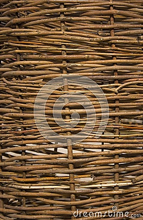 Wicker wooden fence Stock Photo