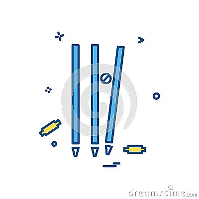 wicket cricket out bowled icon vector design Vector Illustration